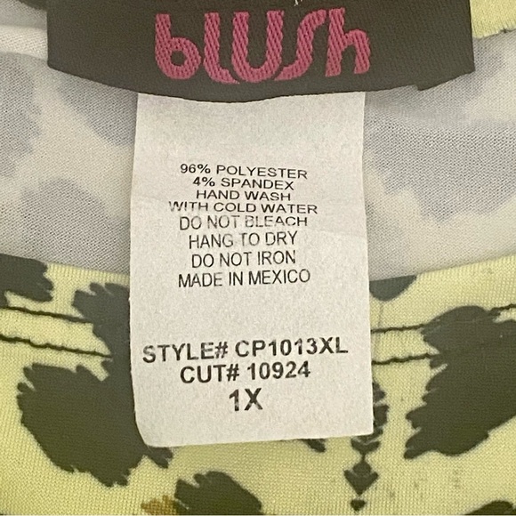 Blush Women's Cheetah Leopard WILD Dress 1X Yellow Black Red White Sleeveless - Picture 7 of 8